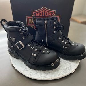 NEW Mens Harley Davidson 6 inch Leather Brake Buckle Boots 10.5 D91684